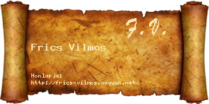 Frics Vilmos névjegykártya