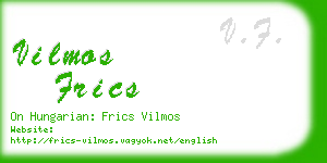 vilmos frics business card